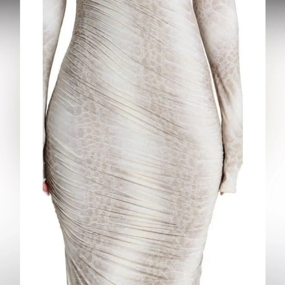 19. Naked Wardrobe $118 Ruched Off the Shoulder Long Sleeve Maxi Dress - Picture 4 of 4